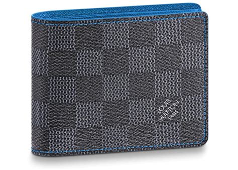 louis vuitton slender wallet damier graphite blue|authentic Louis Vuitton damier wallet.